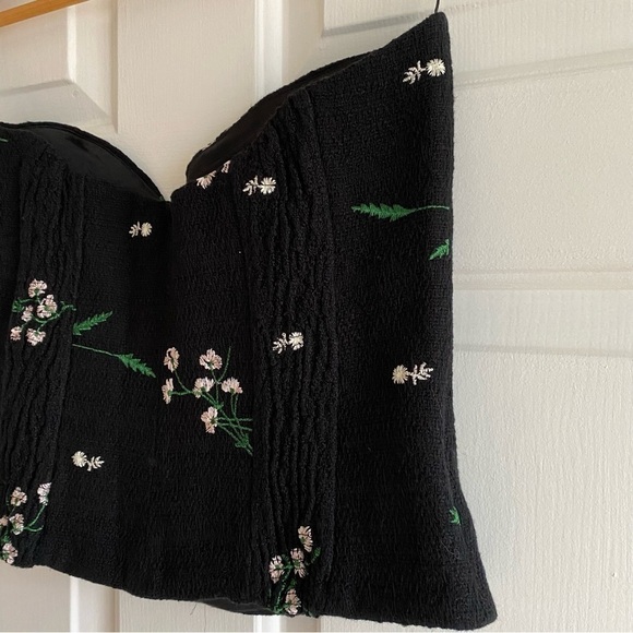Zara Embroidered Textured Corset Floral Bustier - Picture 10 of 11